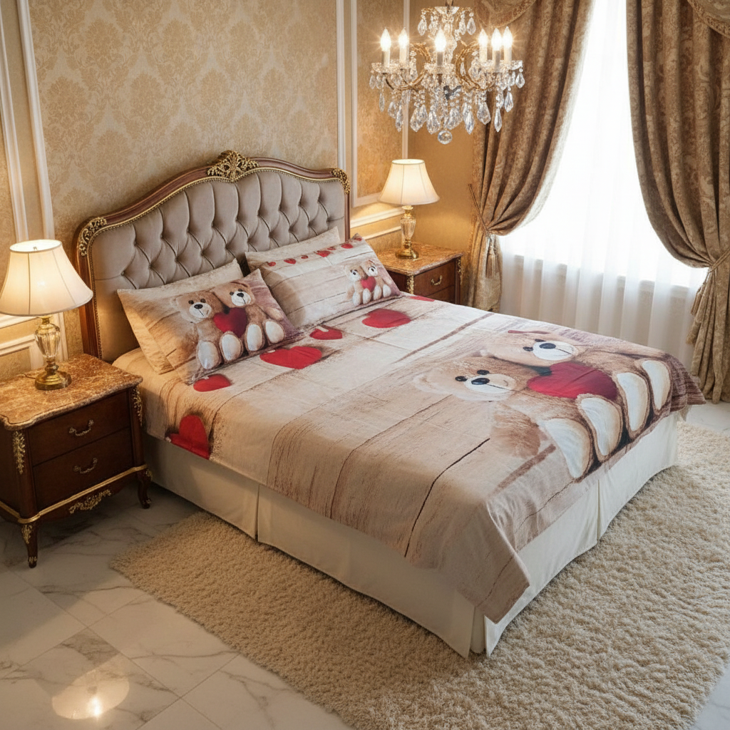 Lenzuola Copriletto con Stampa teddy qualità super