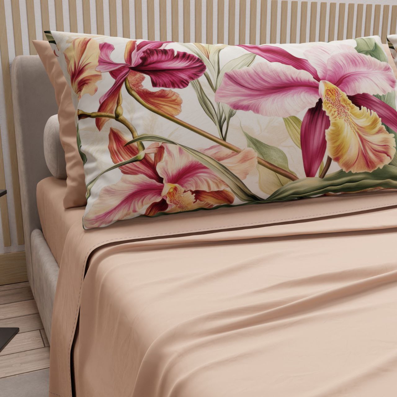 Lenzuola in  cotone t.unità con 4 federe