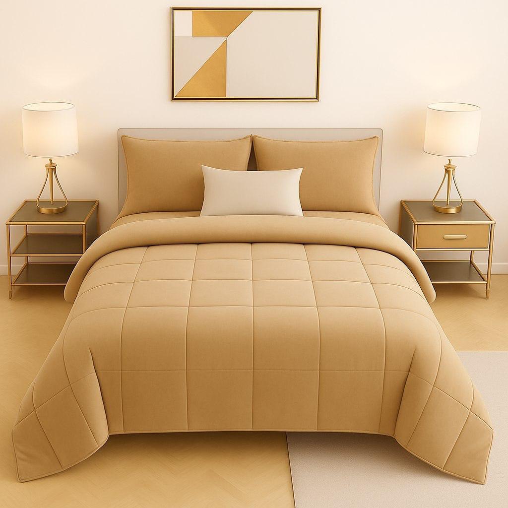 Trapunta Matrimoniale Velvet velluto "Langhe" - L'Abbraccio Austero ed Elegante