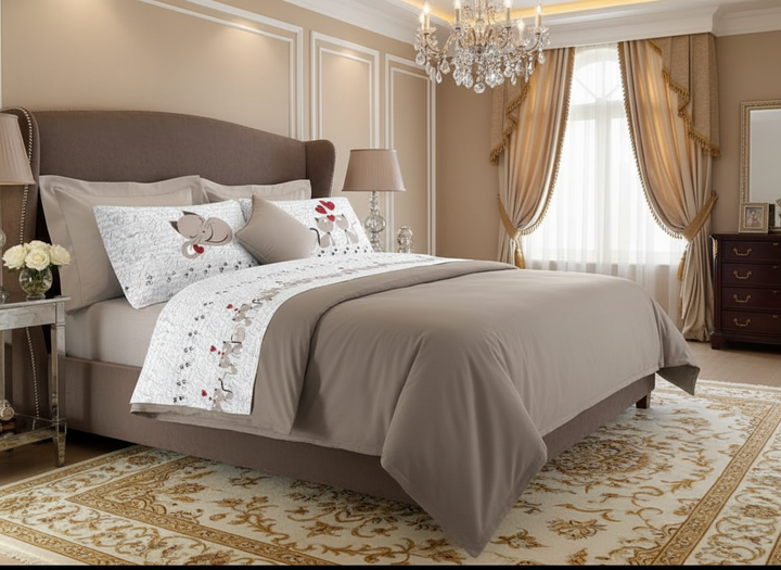 Completo lenzuola matrimoniale pensiero delicato 100% cotone