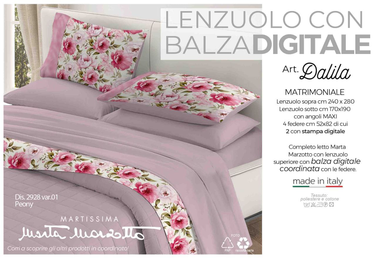 Lenzuolo Tinta Unita con 4 Federe Marta Marzotto