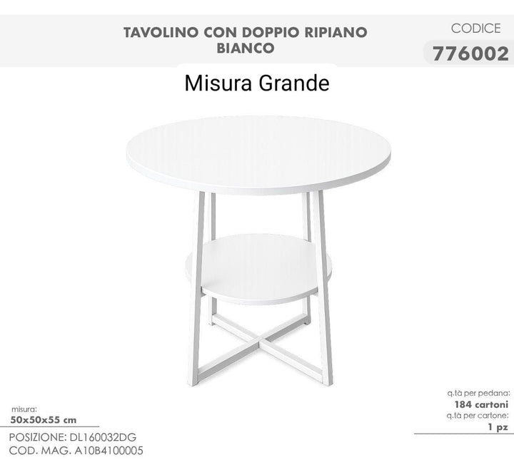Tavolino con doppio ripiano