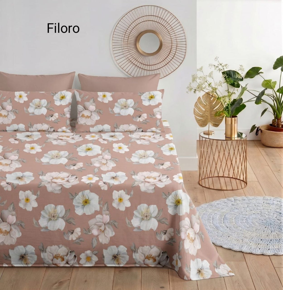 Completo lenzuola matrimoniale fiore