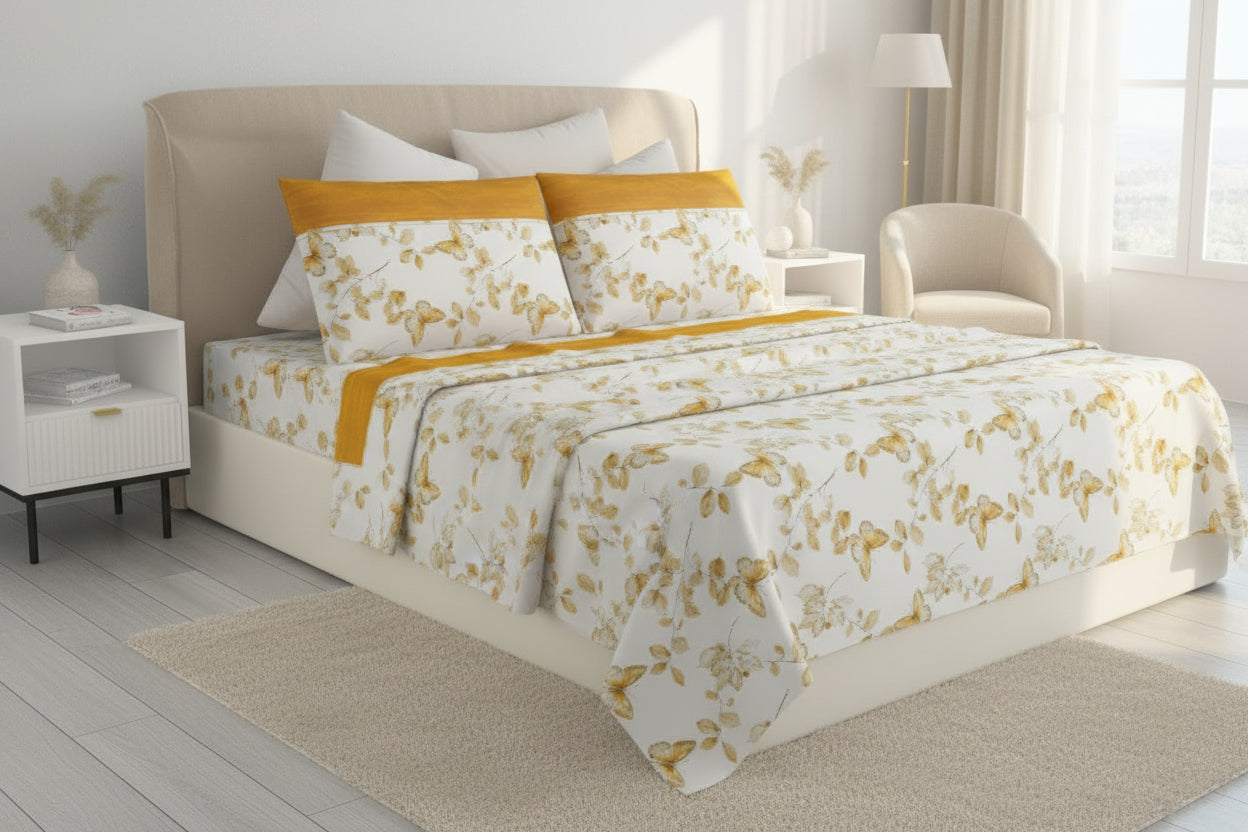 Completo Lenzuola Farfalla Matrimoniale – 100% Cotone Garantito