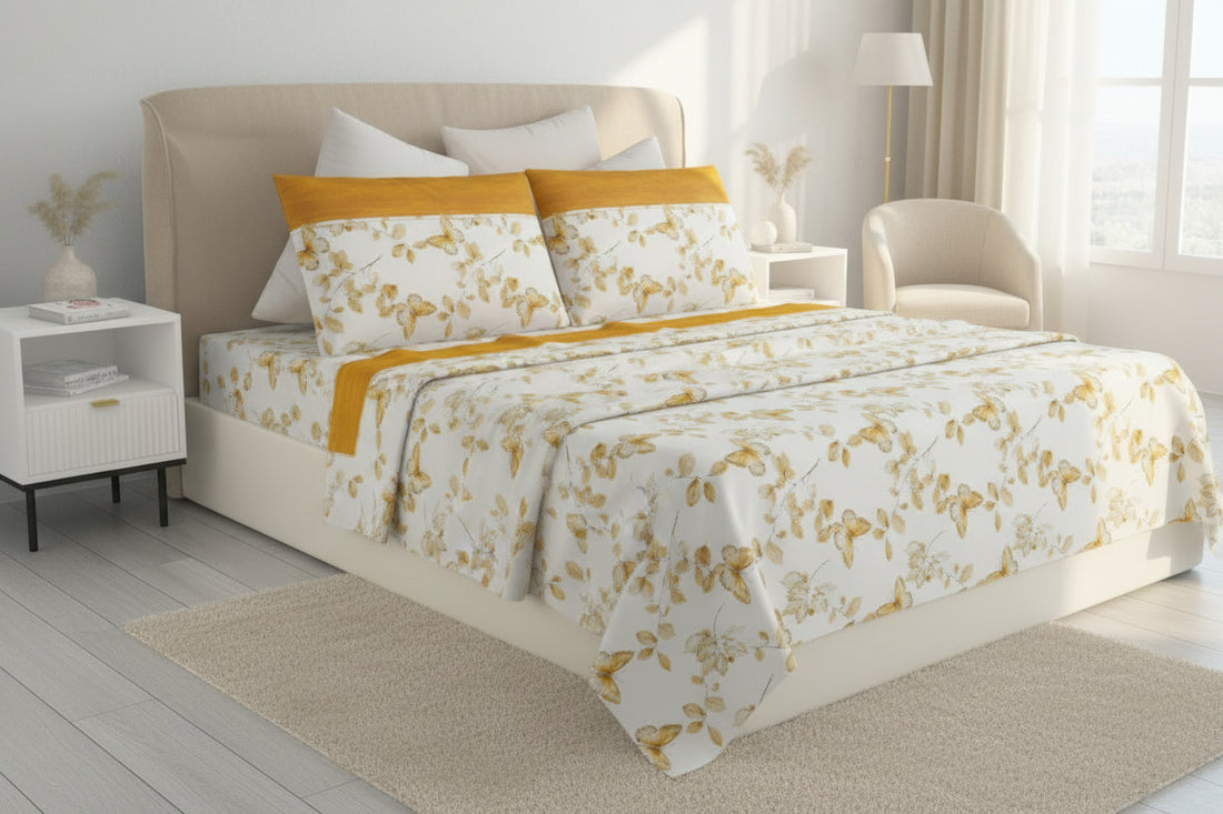 Completo Lenzuola Farfalla Matrimoniale – 100% Cotone Garantito