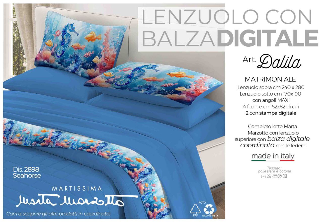 Lenzuolo Tinta Unita con 4 Federe Marta Marzotto