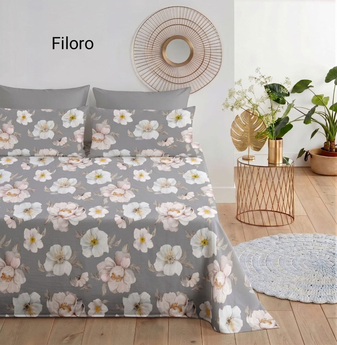Completo lenzuola matrimoniale fiore