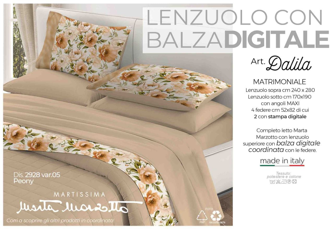 Lenzuolo Tinta Unita con 4 Federe Marta Marzotto