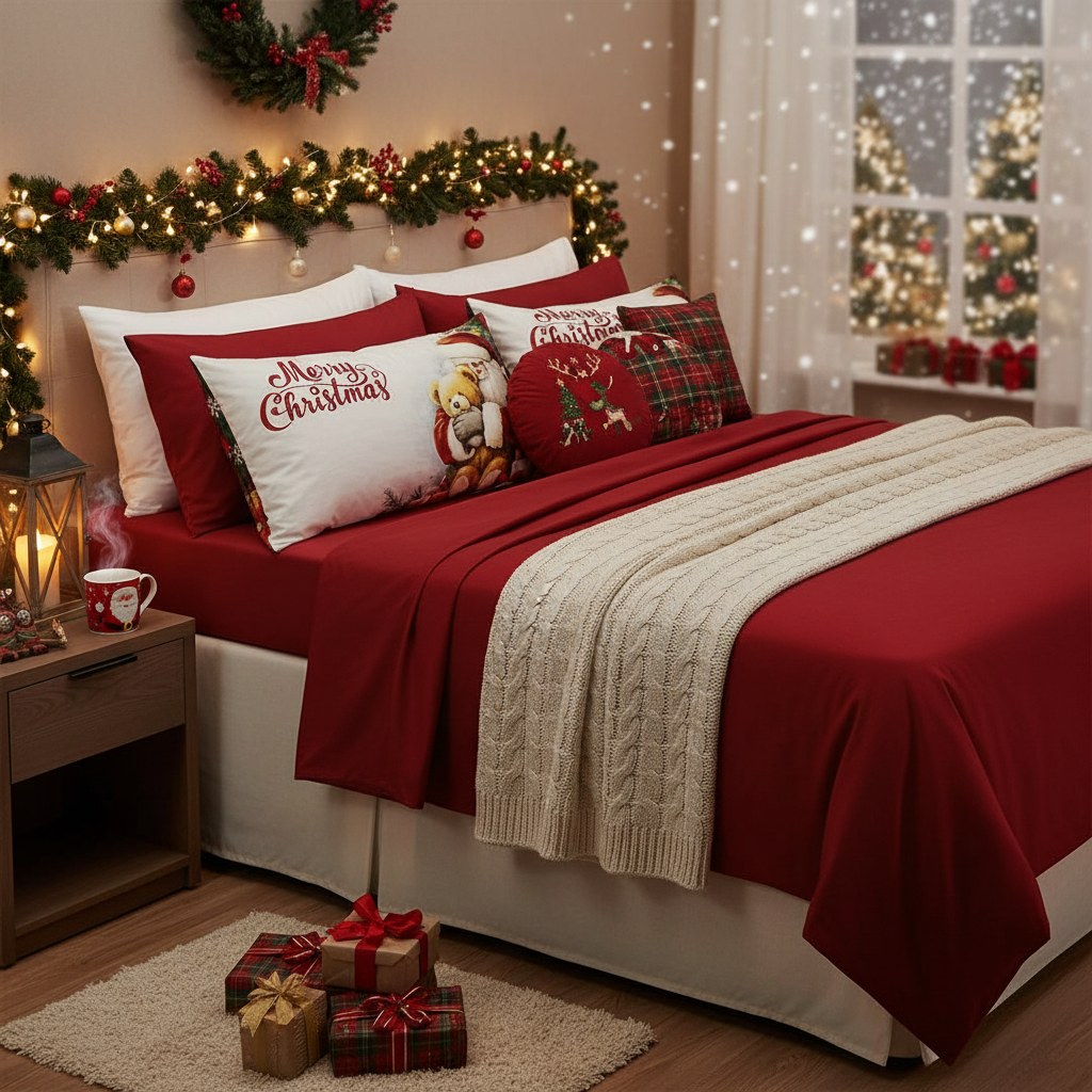 Completo letto matrimoniale natalizio