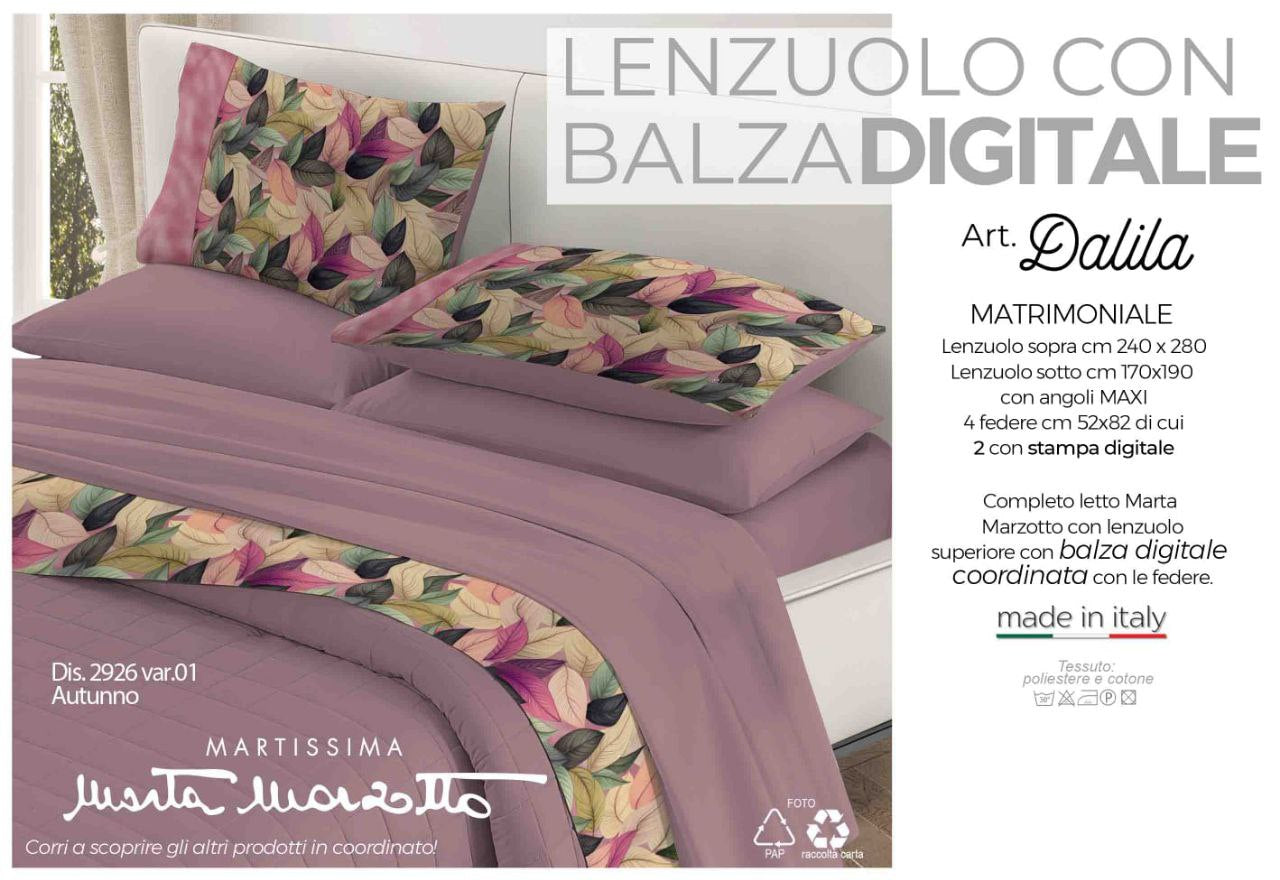 Lenzuolo Tinta Unita con 4 Federe Marta Marzotto