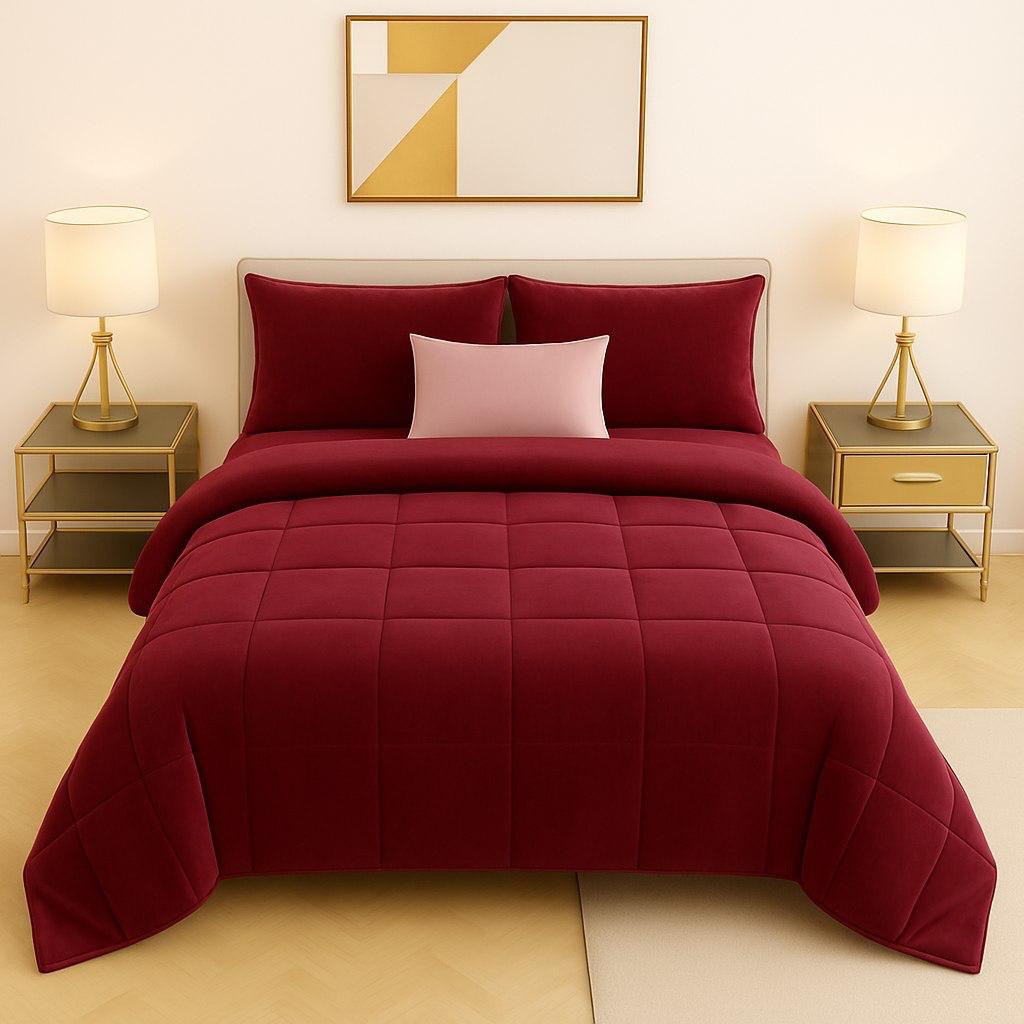 Trapunta Matrimoniale Velvet velluto "Langhe" - L'Abbraccio Austero ed Elegante