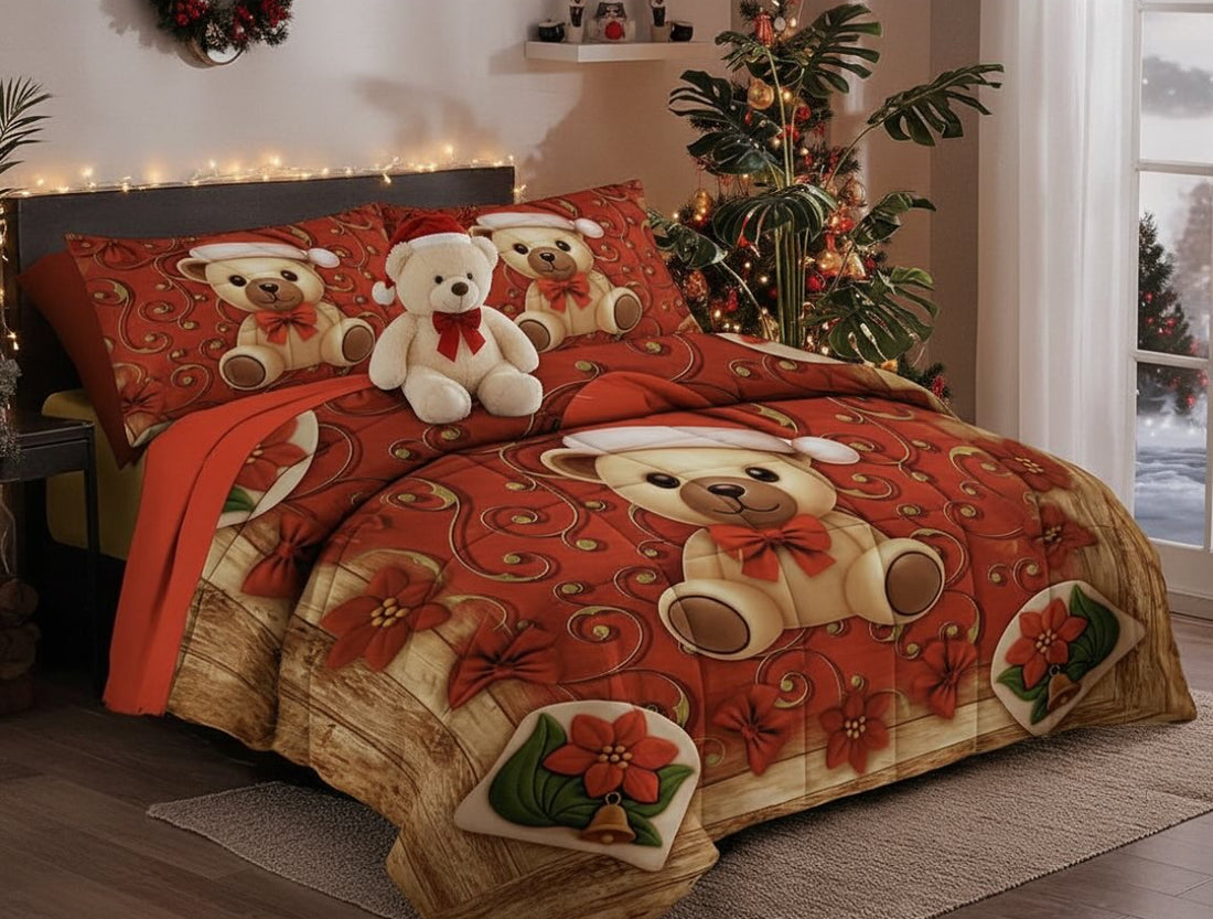 Trapunta matrimoniale teddy christams " con stampa digitale