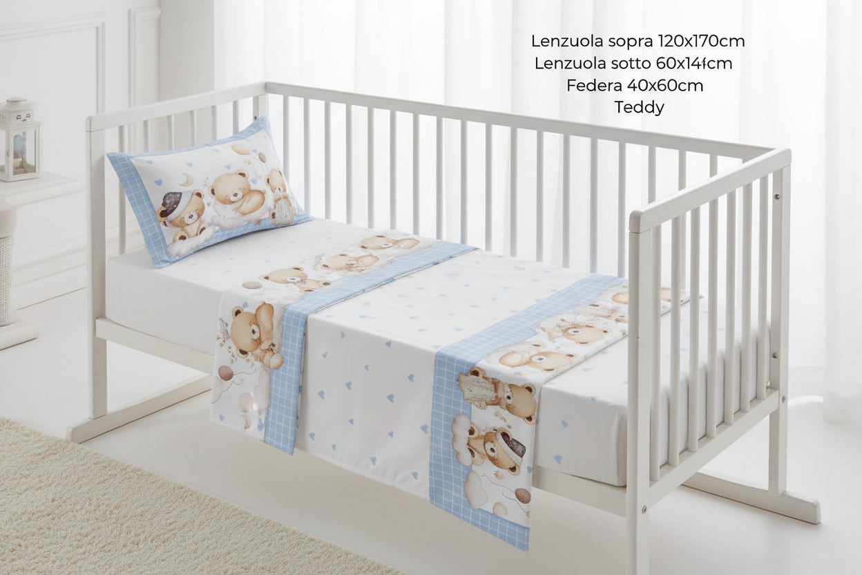 completo lenzuola per lettino e culla in stampa digitale&nbsp;