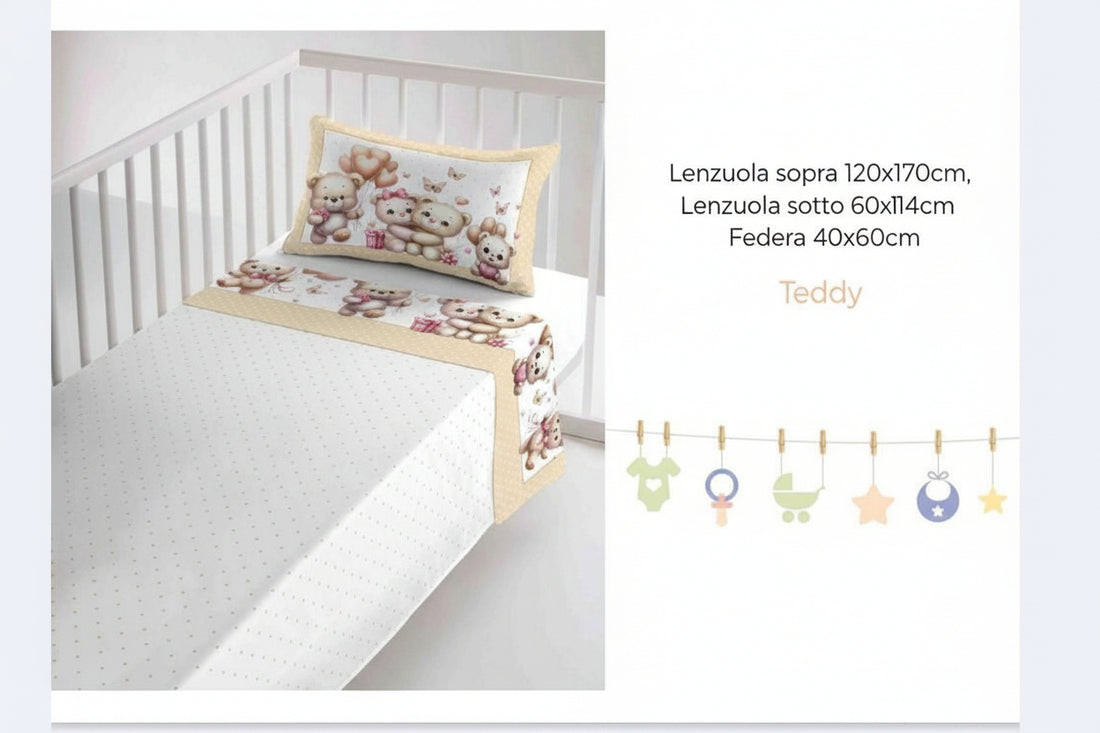completo lenzuola per lettino e culla in stampa digitale&nbsp;