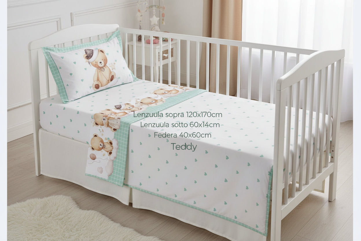 completo lenzuola per lettino e culla in stampa digitale&nbsp;