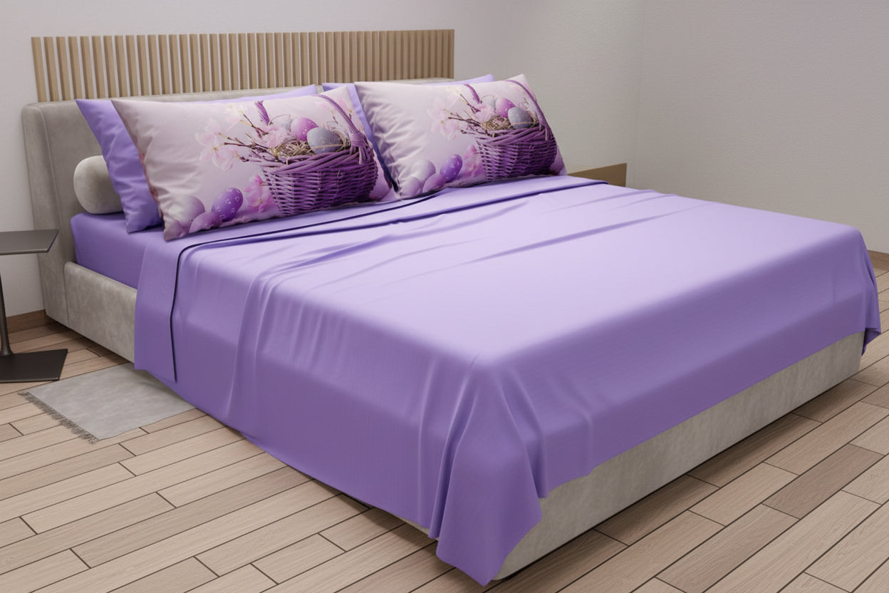 completo lenzuola tinta unita diodor con 4 federe incluse