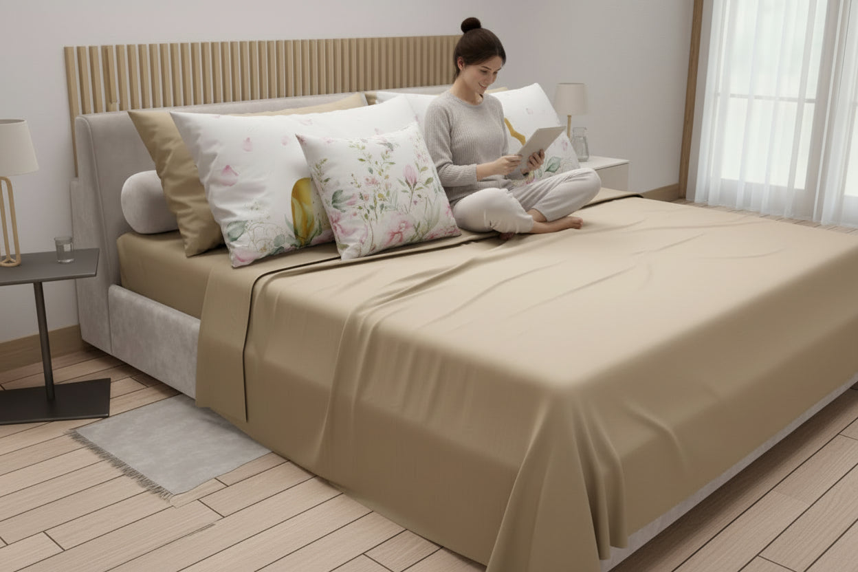 completo lenzuola tinta unita diodor con 4 federe incluse