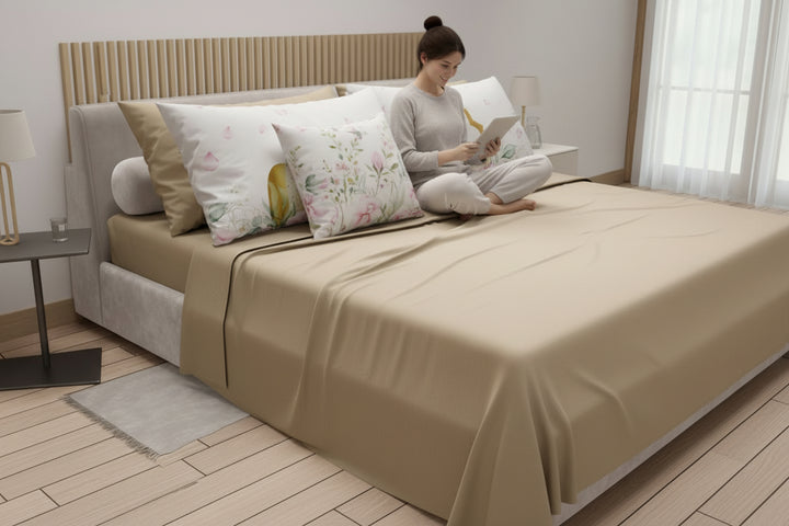 completo lenzuola tinta unita diodor con 4 federe incluse