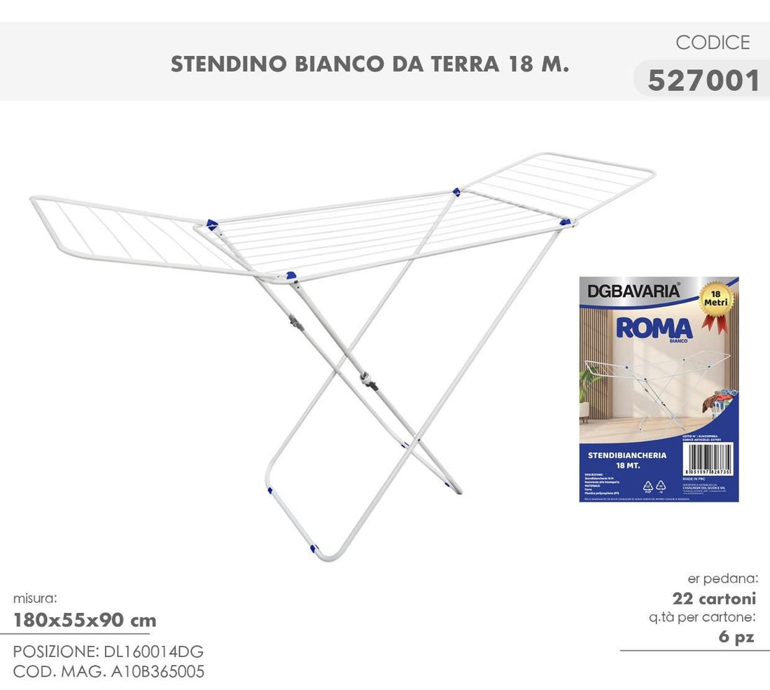 Stendino in ferro bianco&nbsp;resistente alle intemperie