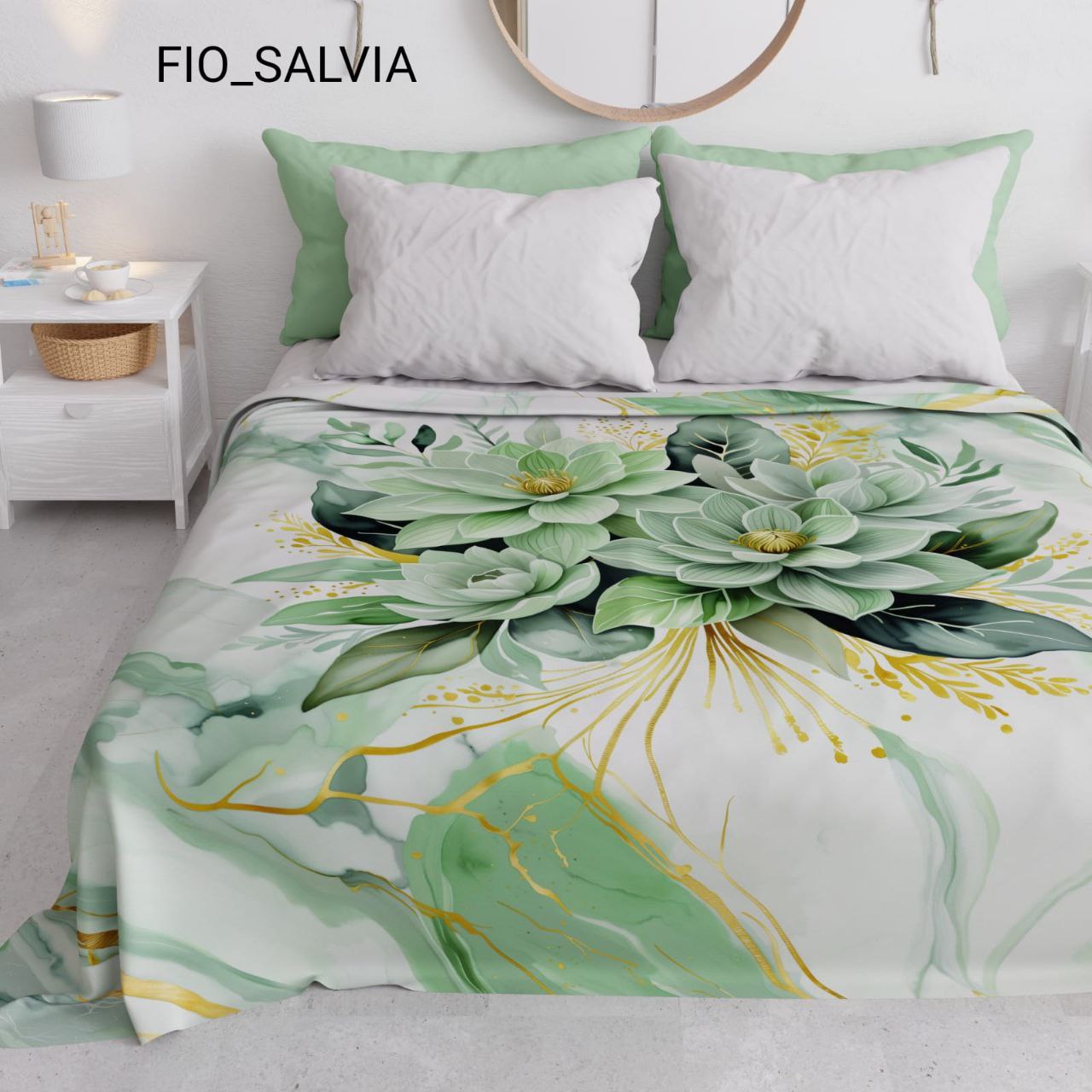 Copriletto In Stampa Digitale Piazzato.