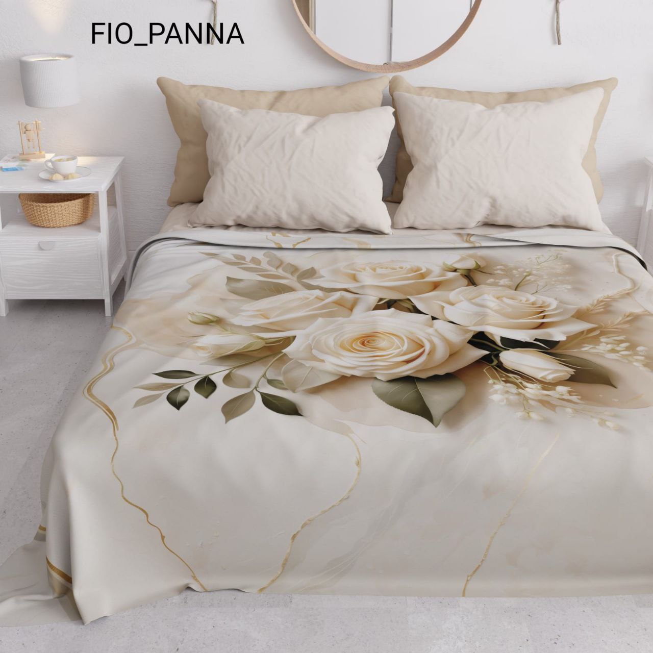 Copriletto In Stampa Digitale Piazzato.