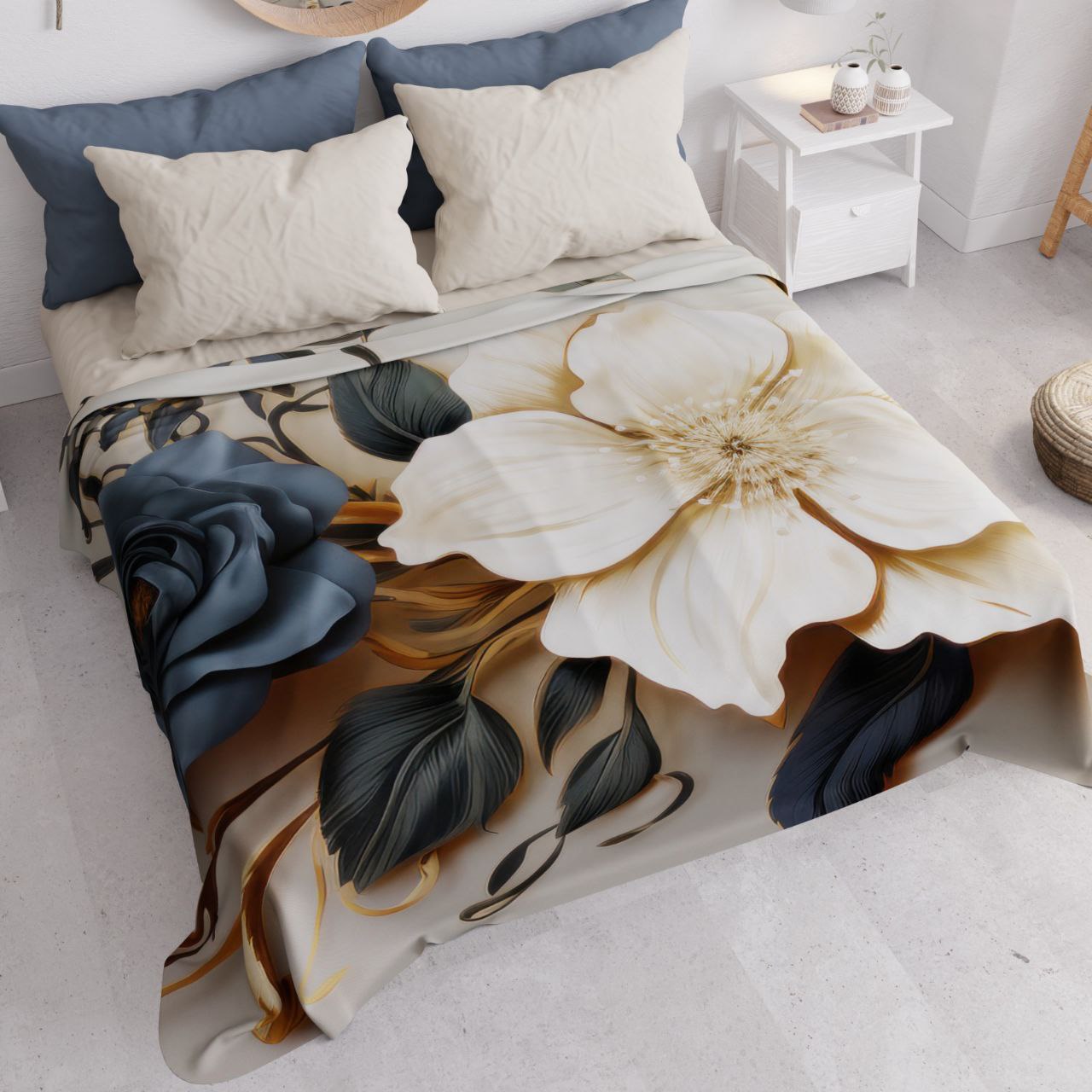 Copriletto In Stampa Digitale Piazzato.