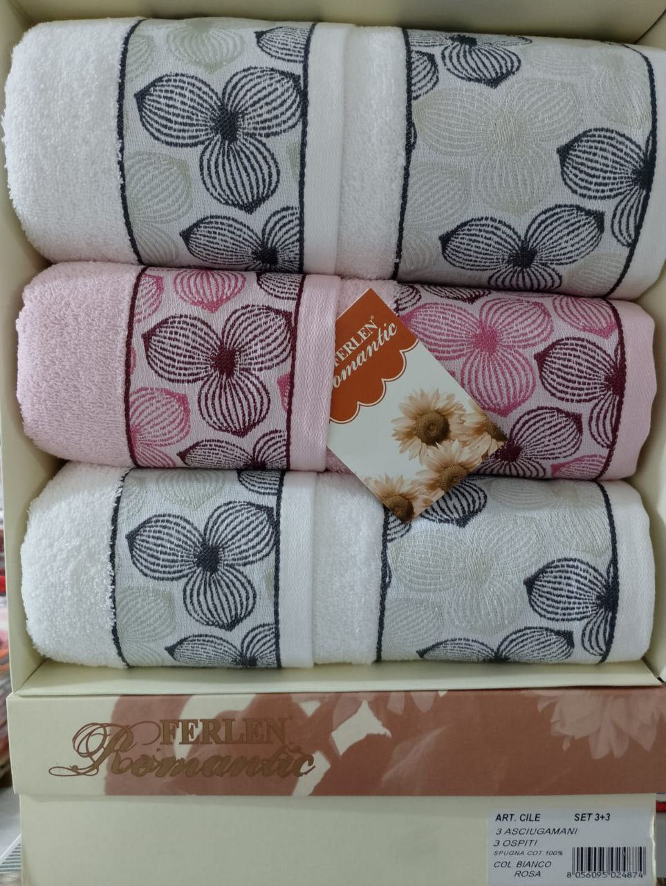 Elegante Set Asciugamani 3+3