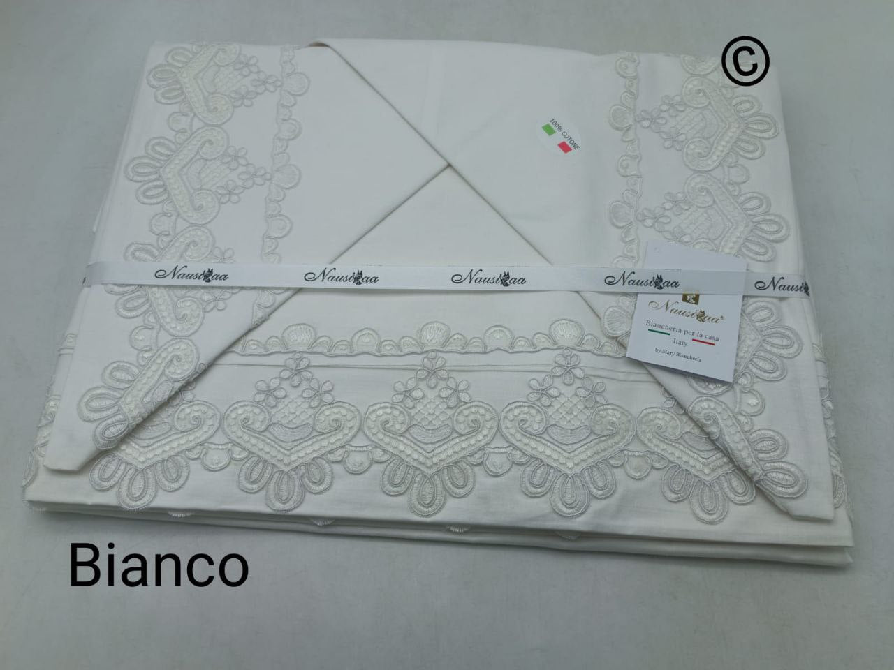 Lenzuola T. Unita Nausikaa con Pizzo Ricamato: