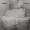 Quilted Bedspread with All Macramé and Embroidered Organza