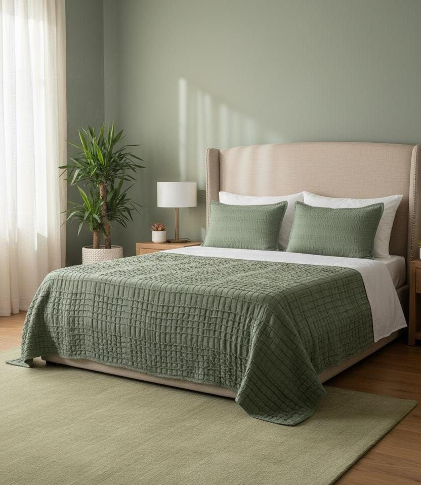 trapuntino matrimoniale in pregiato tessuto jacquard