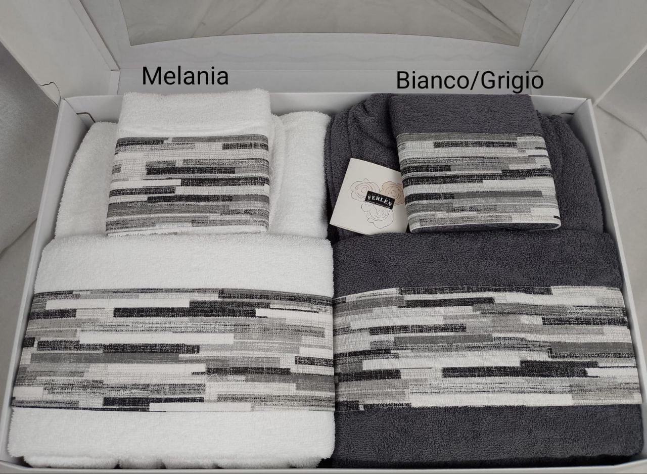 Completo Bagno 8 Pezzi con Balze Stampate