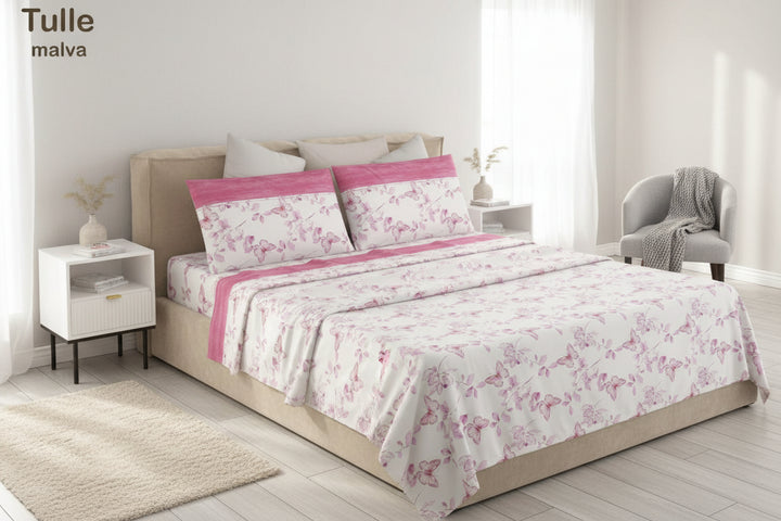 Completo Lenzuola Farfalla Matrimoniale – 100% Cotone Garantito
