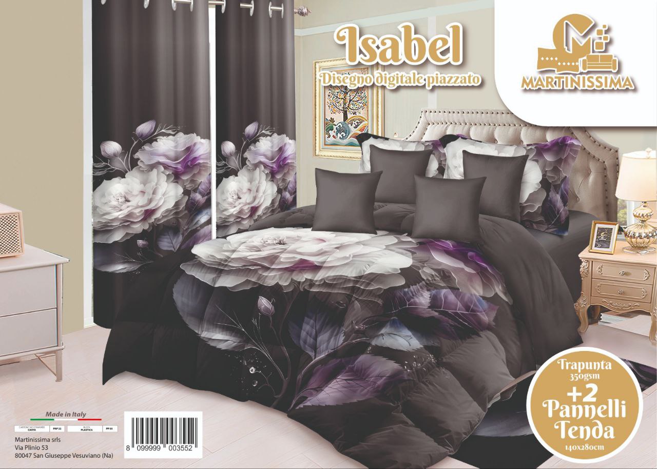 Trapunta in stampa digitale piazzata tende abbinate