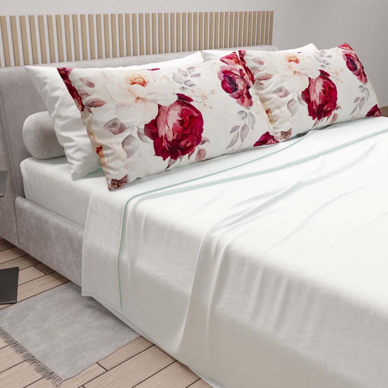 Lenzuola in  cotone t.unità con 4 federe