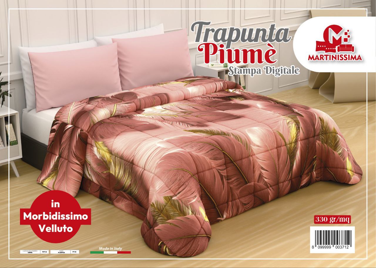 Trapunta digitale piazzata in morbidissimo velluto,matrimoniale