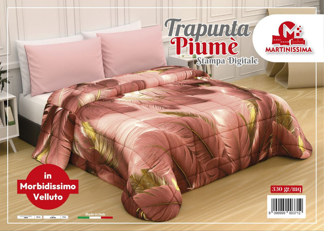 Trapunta digitale piazzata in morbidissimo velluto,matrimoniale