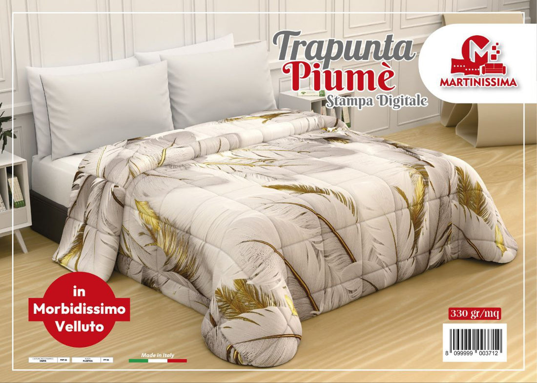 Trapunta digitale piazzata in morbidissimo velluto,matrimoniale