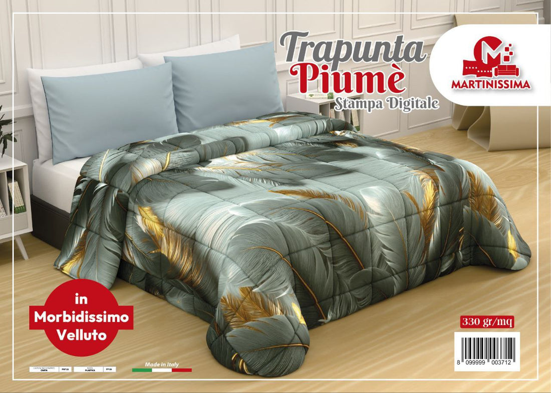 Trapunta digitale piazzata in morbidissimo velluto,matrimoniale