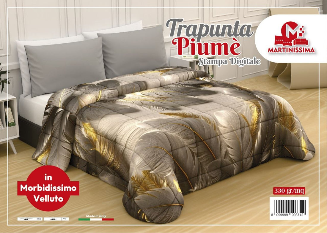 Trapunta digitale piazzata in morbidissimo velluto,matrimoniale