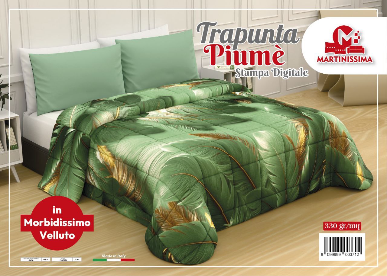 Trapunta digitale piazzata in morbidissimo velluto,matrimoniale