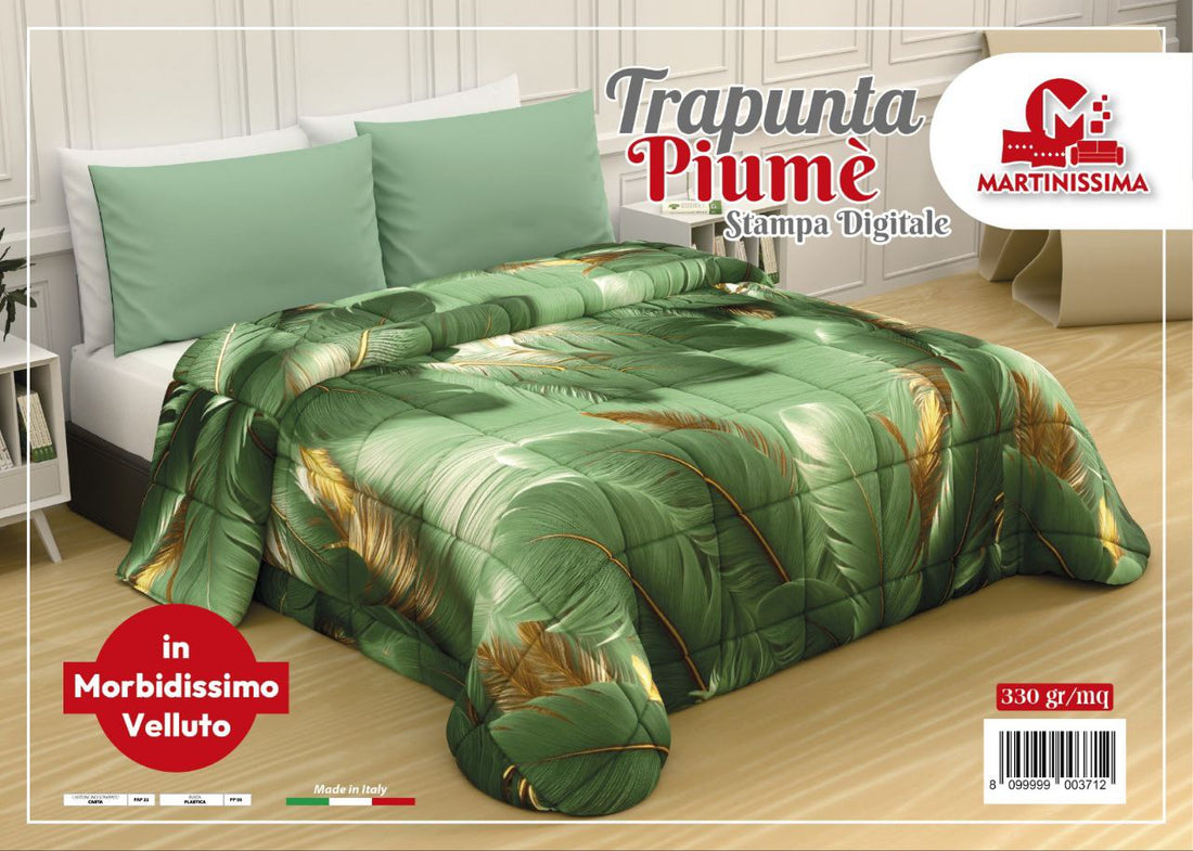 Trapunta digitale piazzata in morbidissimo velluto,matrimoniale