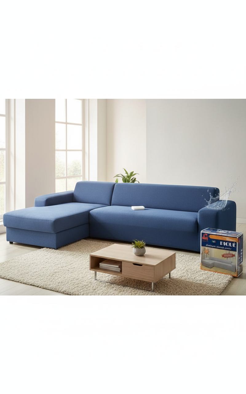 copridivano elasticizzato con penisola 3 posti