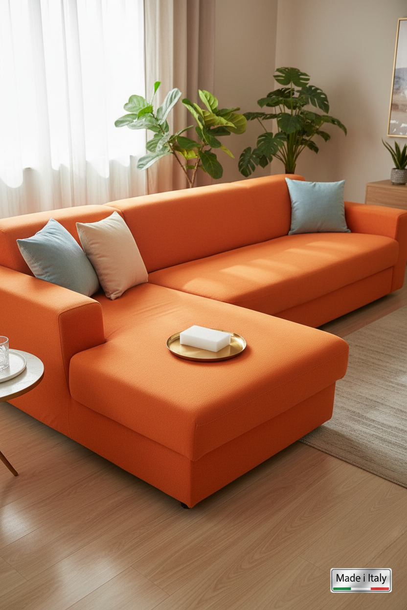 copridivano elasticizzato con penisola 3 posti