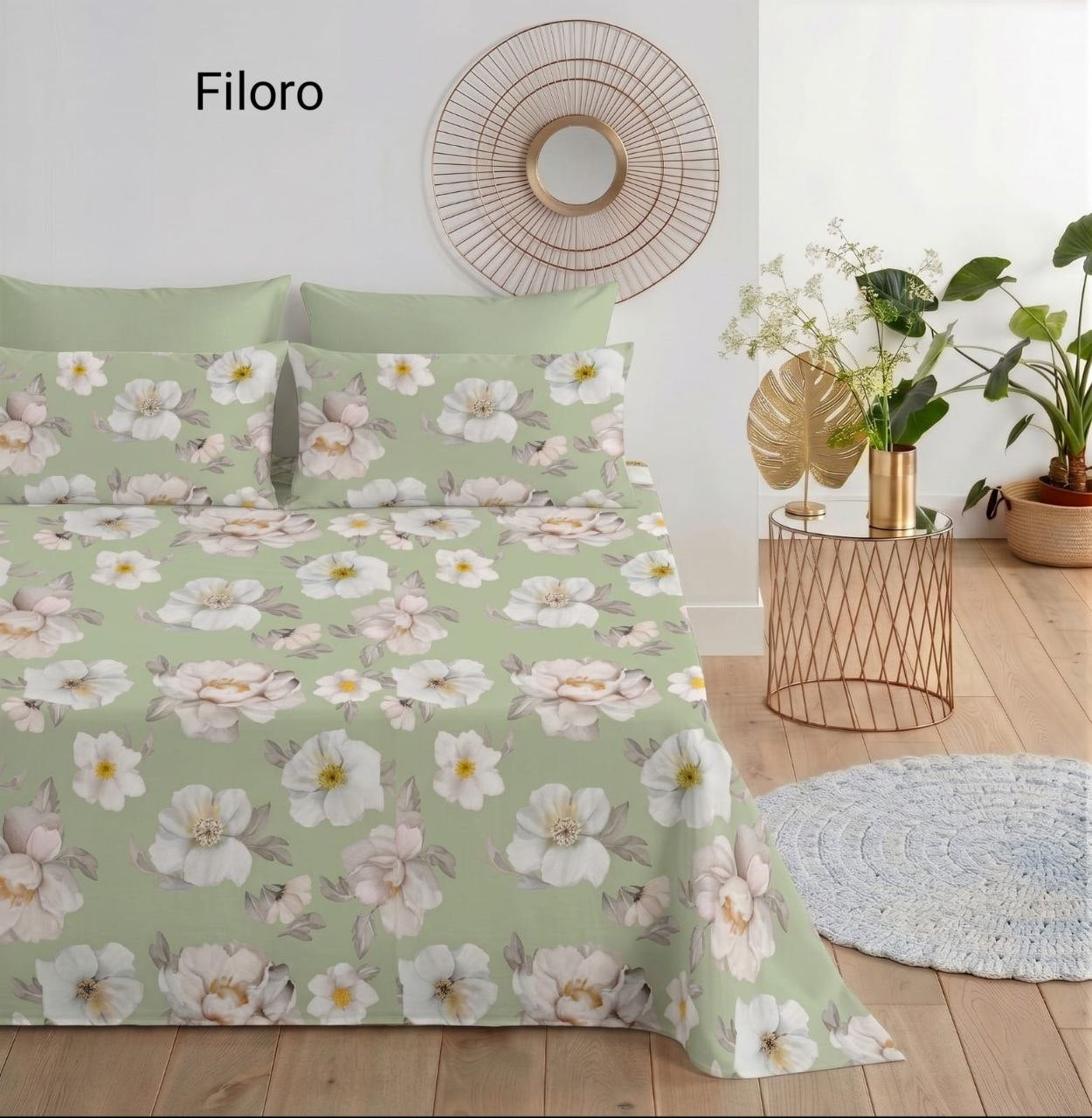 Completo lenzuola matrimoniale fiore