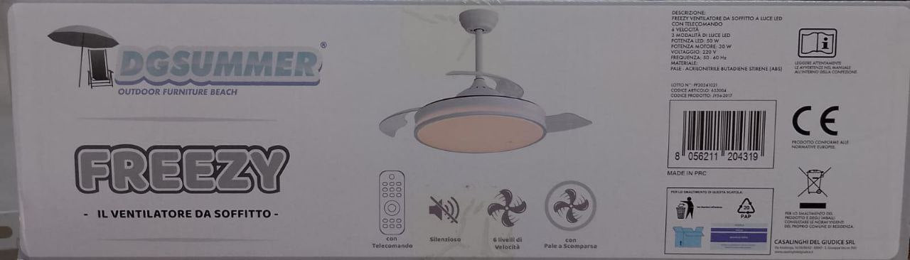 Ventilatore da Soffitto con Luci LED Integrate e Pale a Scomparsa