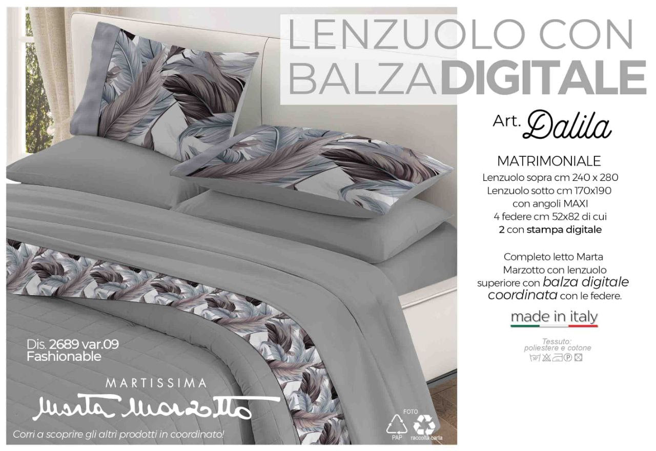 Lenzuolo Tinta Unita con 4 Federe Marta Marzotto