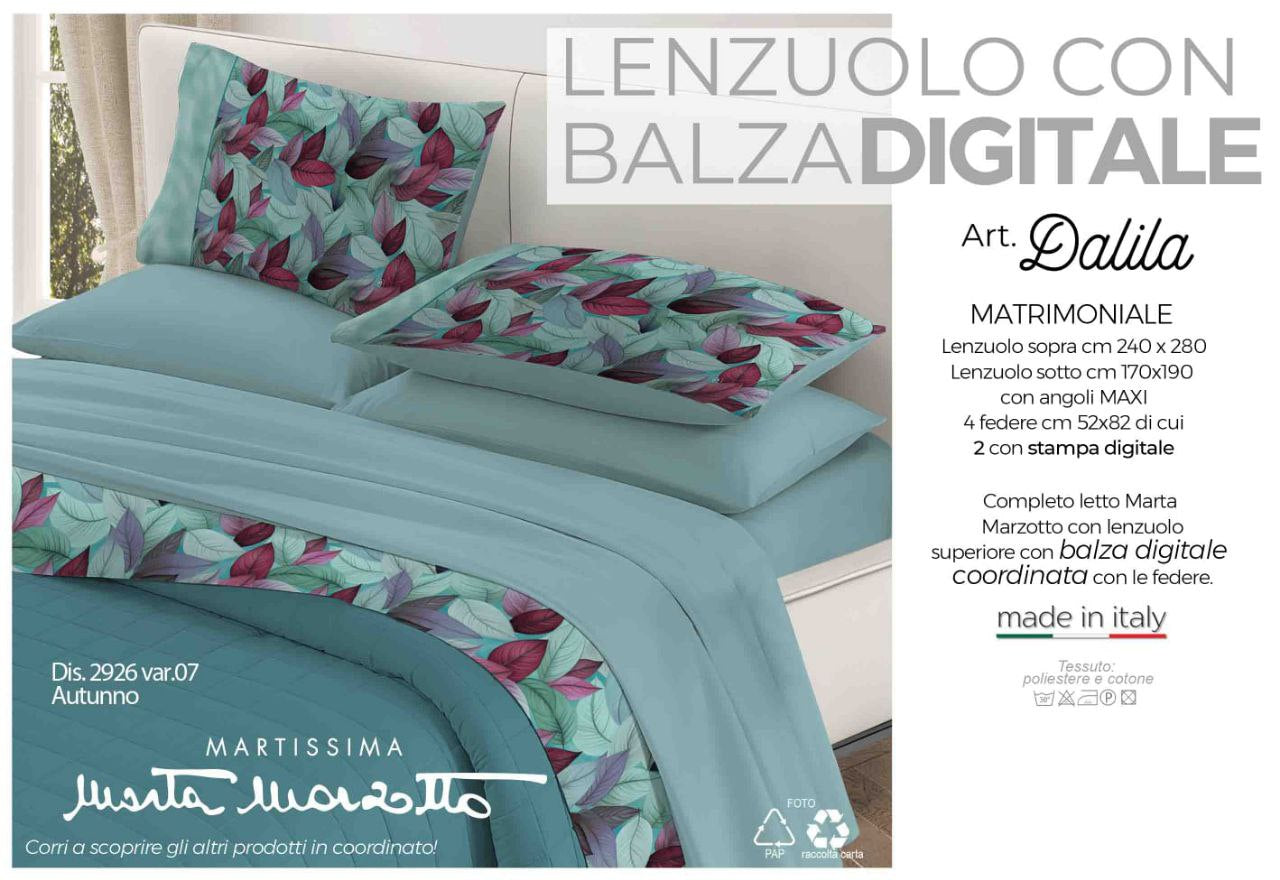 Lenzuolo Tinta Unita con 4 Federe Marta Marzotto