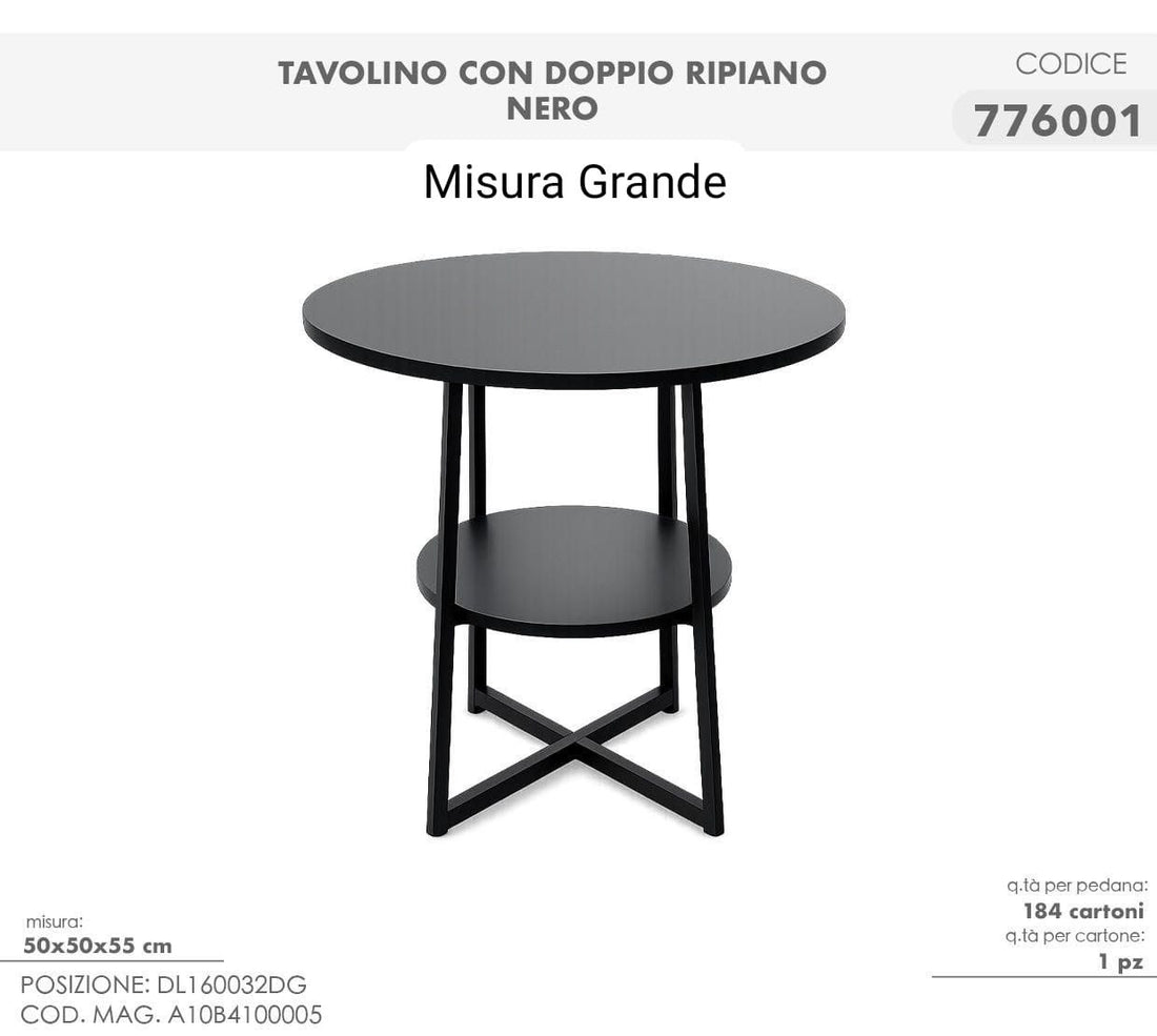 Tavolino con doppio ripiano