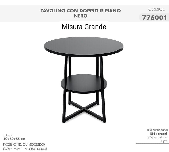 Tavolino con doppio ripiano