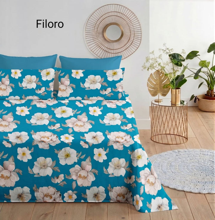 Completo lenzuola matrimoniale fiore